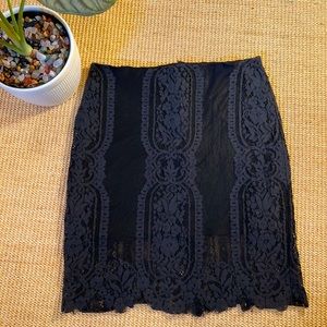 Black, flowery lace skirt from Alter’d State